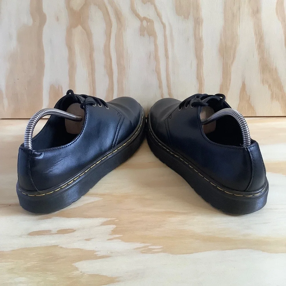 Dr. Martens Zavala Lo Black Leather Platform Oxford Shoes US L 9 M 8 LA004